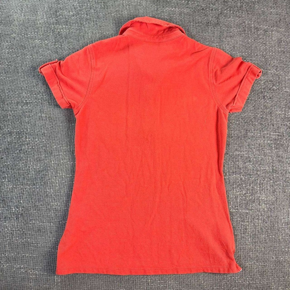Ariat Short Sleeve Polo Shirt Womens Small Coral Red Equestrian Logo Pique - Picture 11 of 13